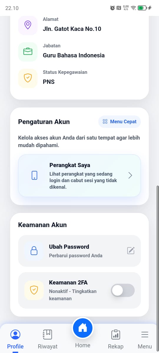 Pengaturan & Keamanan Akun